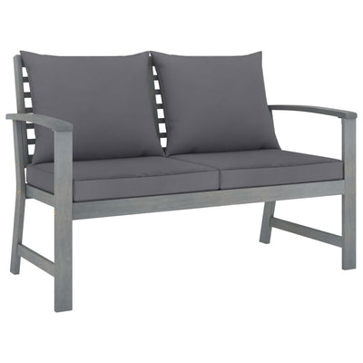 5 Piece Garden Lounge Set with Cushion Solid Acacia Wood Grey