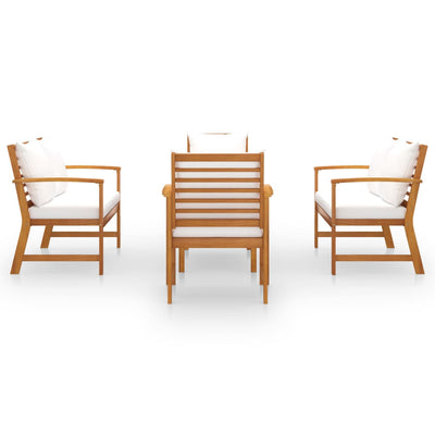 5 Piece Garden Lounge Set with Cushion Solid Acacia Wood