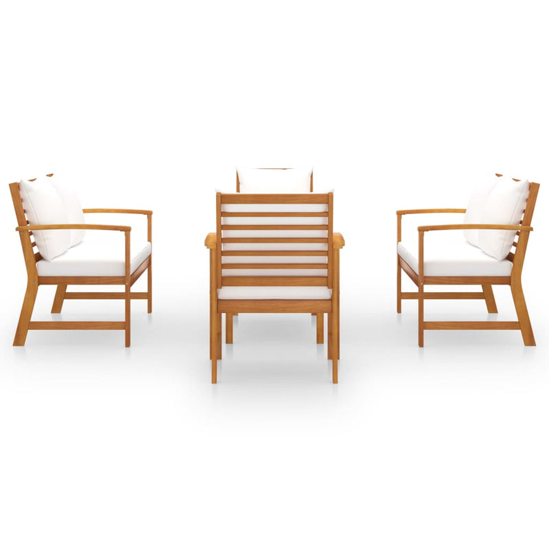 5 Piece Garden Lounge Set with Cushion Solid Acacia Wood