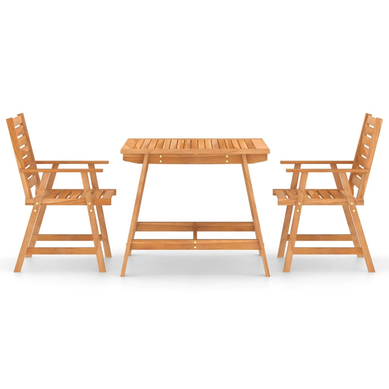 3 Piece Garden Dining Set Solid Acacia Wood