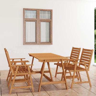 5 Piece Garden Dining Set Solid Acacia Wood