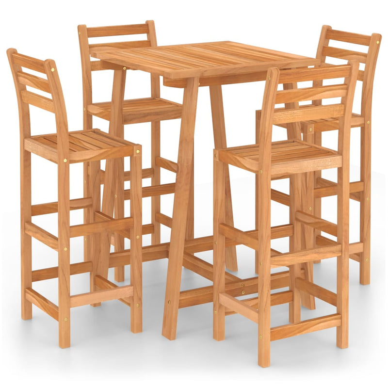 5 Piece Outdoor Bar Set Solid Acacia Wood