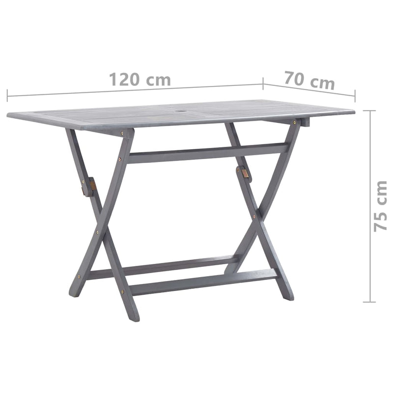 5 Piece Garden Dining Set Solid Acacia Wood Grey