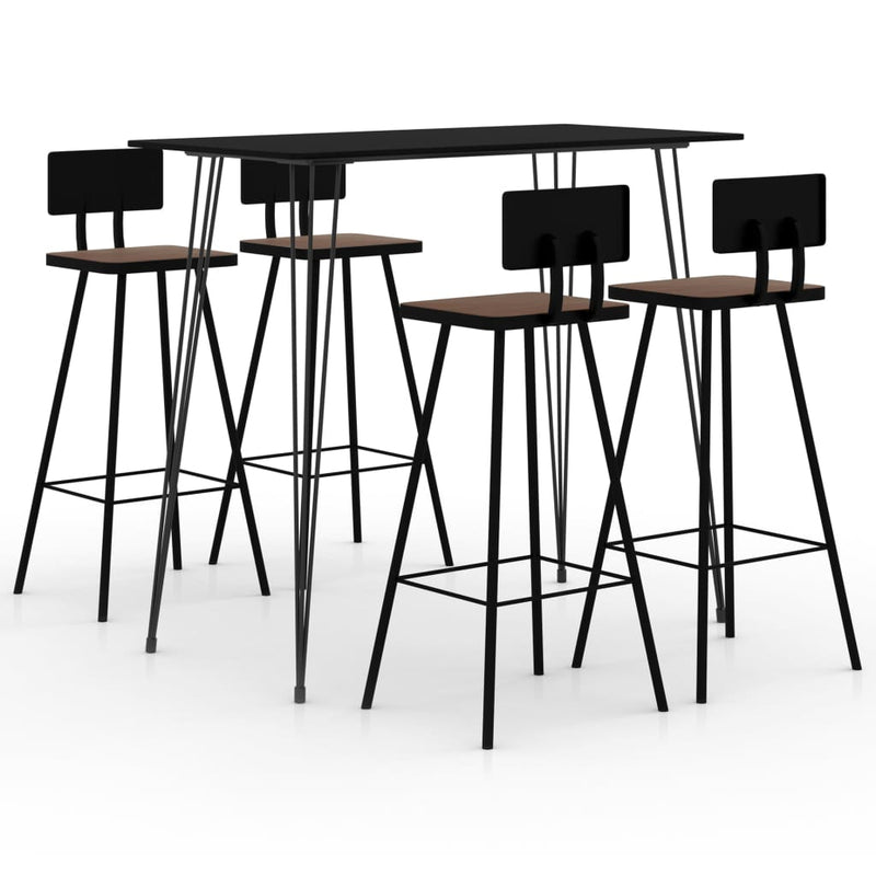 5 Piece Bar Set Black