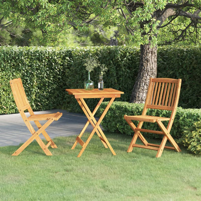 3 Piece Folding Garden Dining Set Solid Acacia Wood