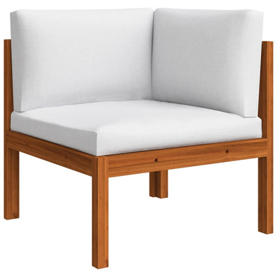 Garden Corner Sofa with Cushions Solid Acacia Wood