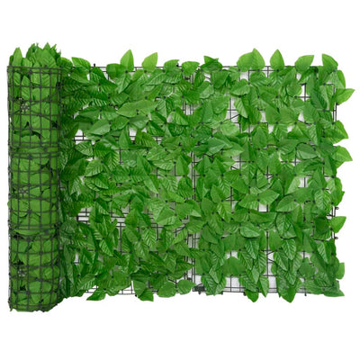 Balcony Screen with Green Leaves 400x75cm