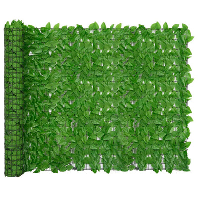 Balcony Screen with Green Leaves 300x150 cm