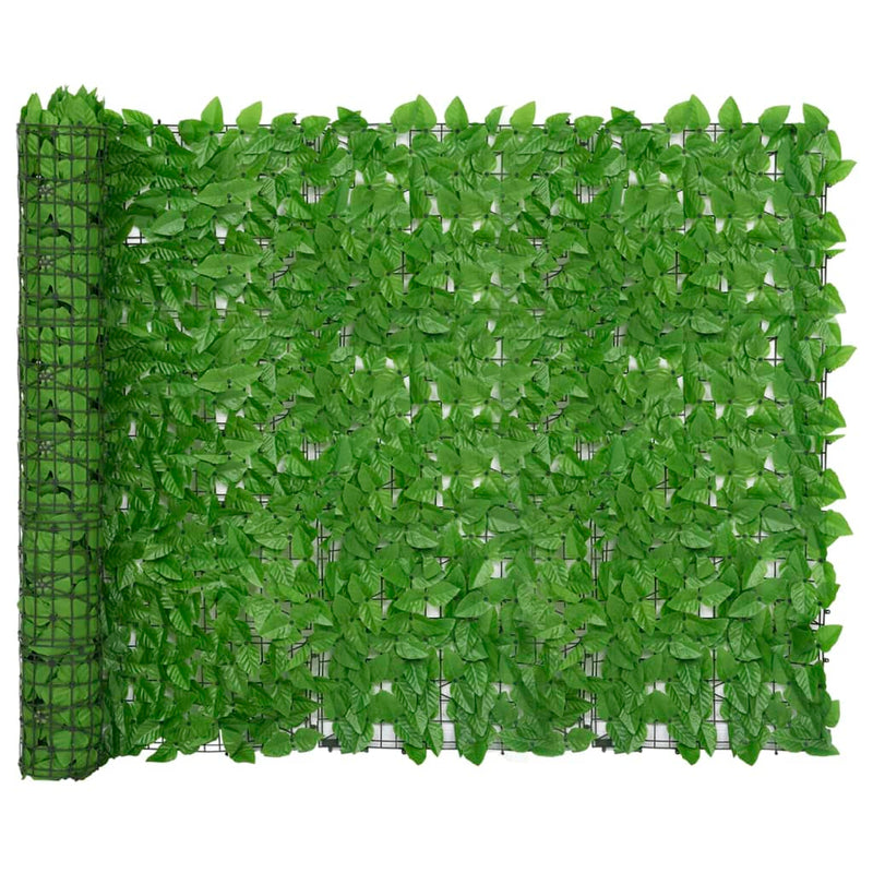 Balcony Screen with Green Leaves 400x150 cm