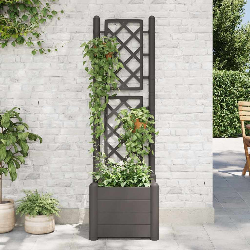 Garden Planter with Trellis 43x43x142 cm PP Anthracite