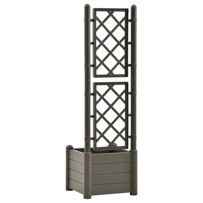 Garden Planter with Trellis 43x43x142 cm PP Anthracite