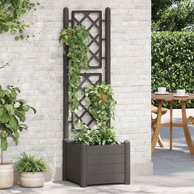 Garden Planter with Trellis 43x43x142 cm PP Anthracite