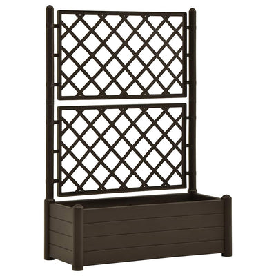 Garden Planter with Trellis 100x43x142 cm PP Mocha