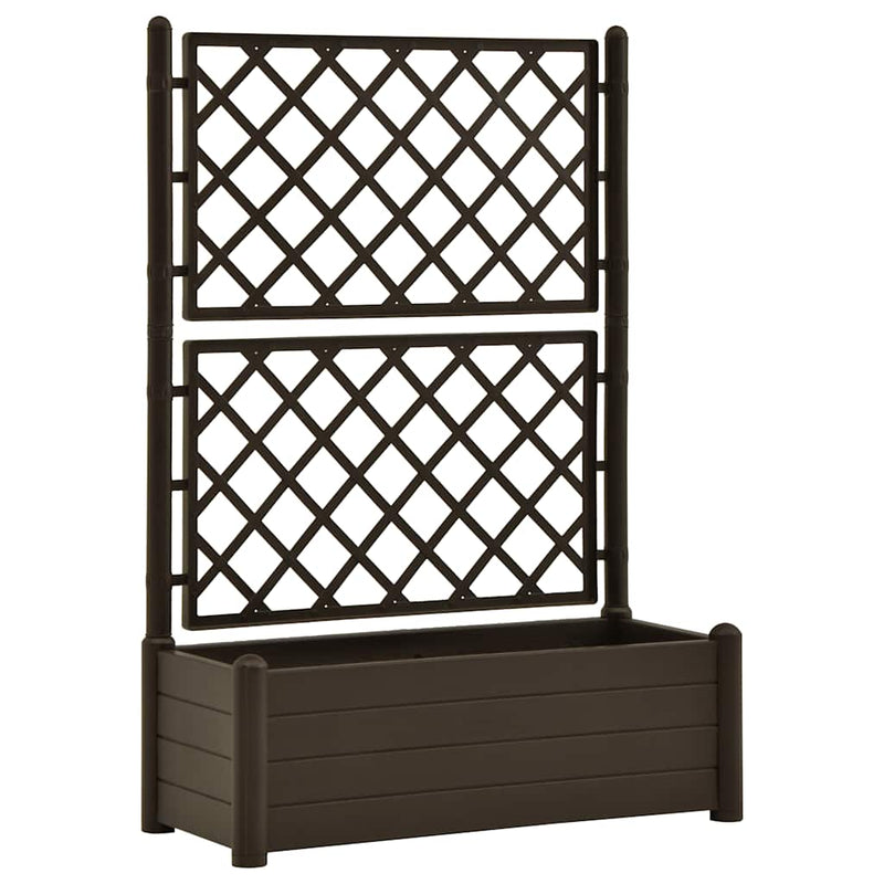 Garden Planter with Trellis 100x43x142 cm PP Mocha