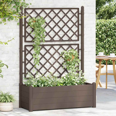 Garden Planter with Trellis 100x43x142 cm PP Mocha