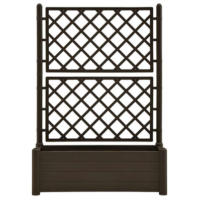 Garden Planter with Trellis 100x43x142 cm PP Mocha