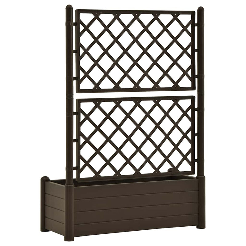 Garden Planter with Trellis 100x43x142 cm PP Mocha