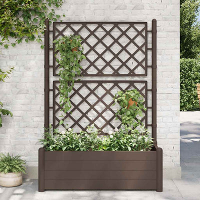 Garden Planter with Trellis 100x43x142 cm PP Mocha