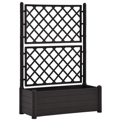 Garden Planter with Trellis 100x43x142 cm PP Anthracite