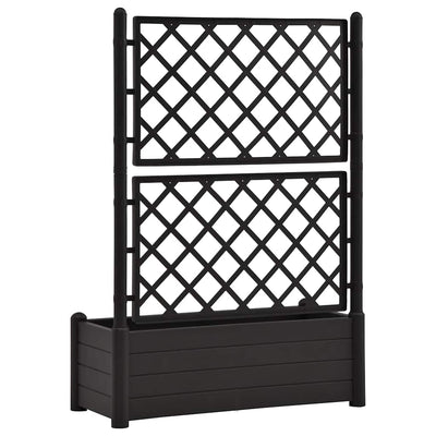 Garden Planter with Trellis 100x43x142 cm PP Anthracite