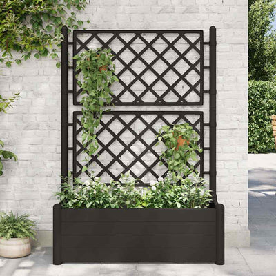 Garden Planter with Trellis 100x43x142 cm PP Anthracite