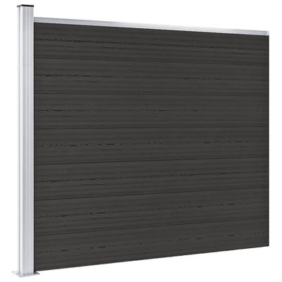 Fence Panel WPC 175x146 cm Black