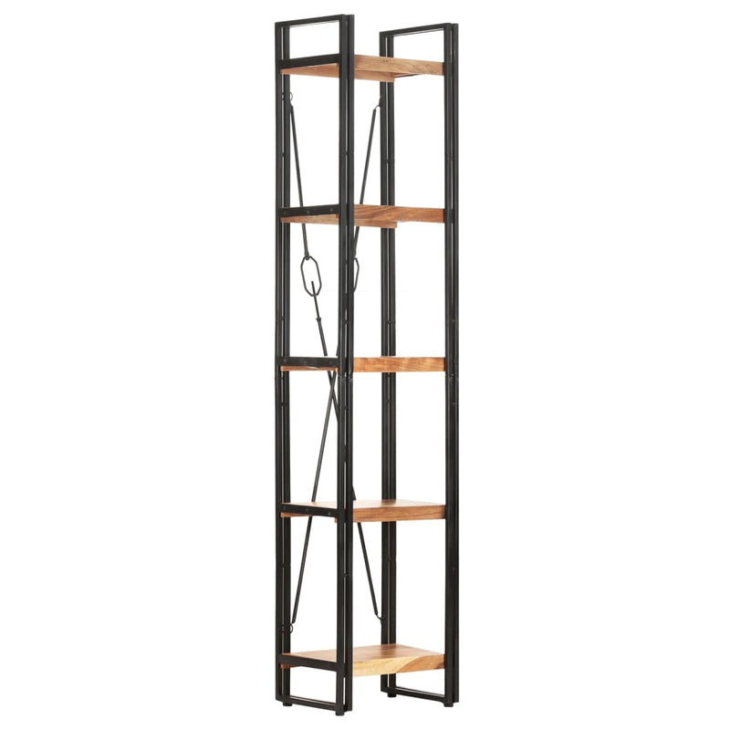 5-Tier Bookcase 40x30x180 cm Solid Acacia Wood