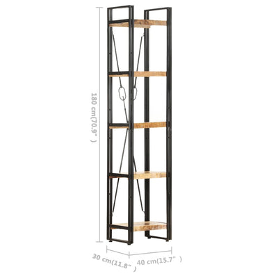 5-Tier Bookcase 40x30x180 cm Solid Mango Wood