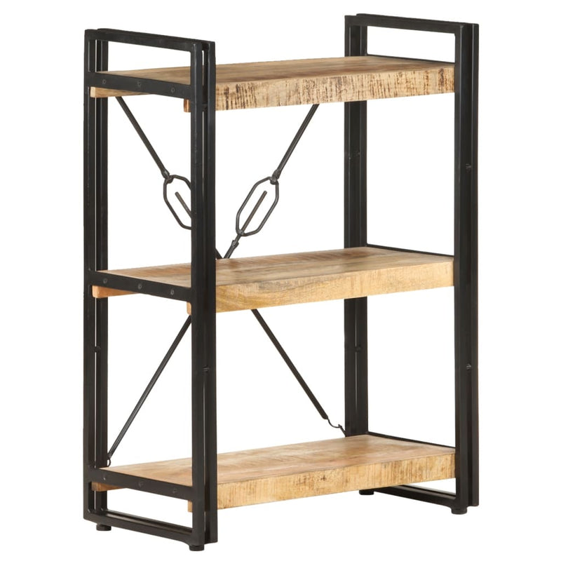 3-Tier Bookcase 60x30x80 cm Solid Mango Wood