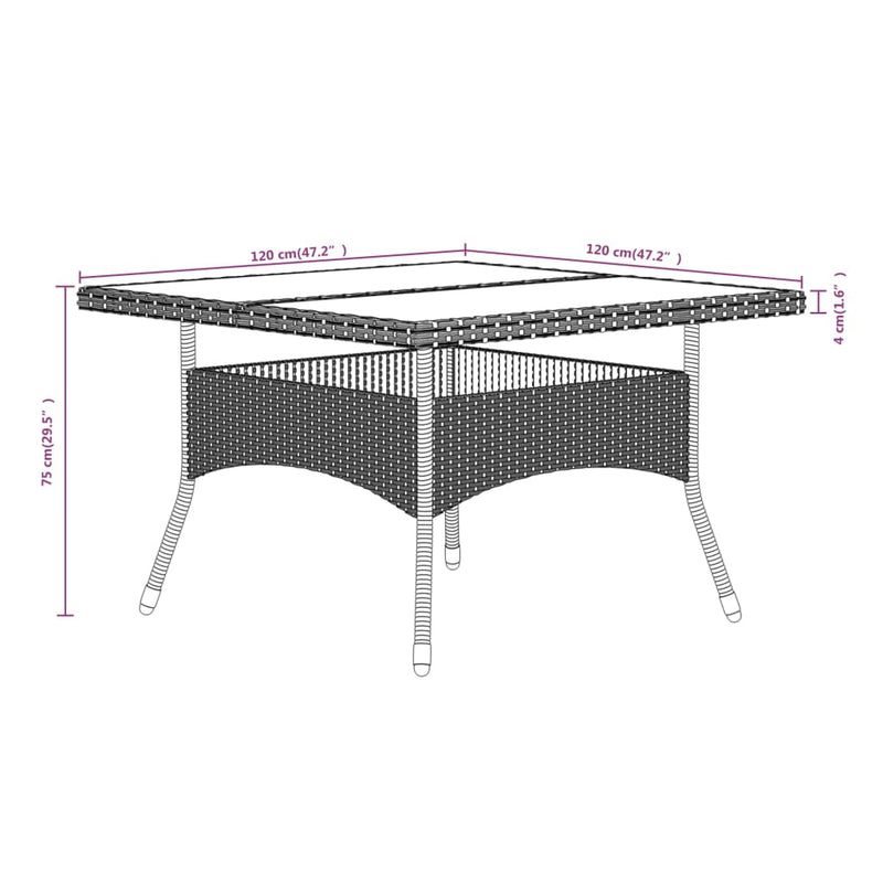 5 Piece Garden Dining Set Poly Rattan & Solid Acacia Wood Black