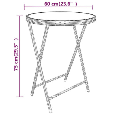 5 Piece Garden Bistro Set Poly Rattan and Tempered Glass Black