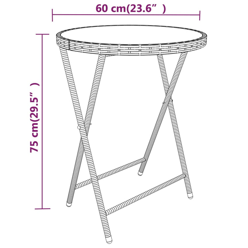 5 Piece Garden Bistro Set Poly Rattan and Tempered Glass Black