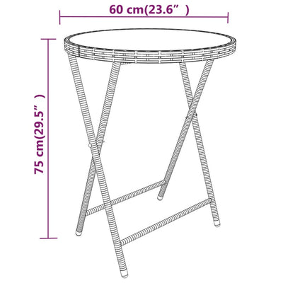 5 Piece Garden Bistro Set Poly Rattan and Tempered Glass Grey