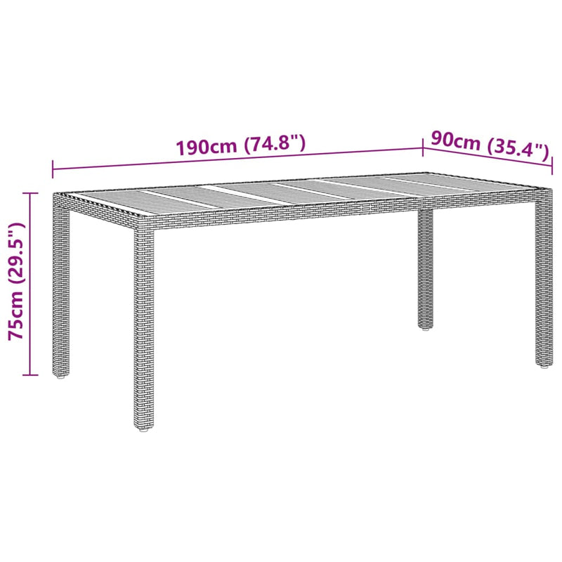 9 Piece Garden Dining Set Poly Rattan Grey