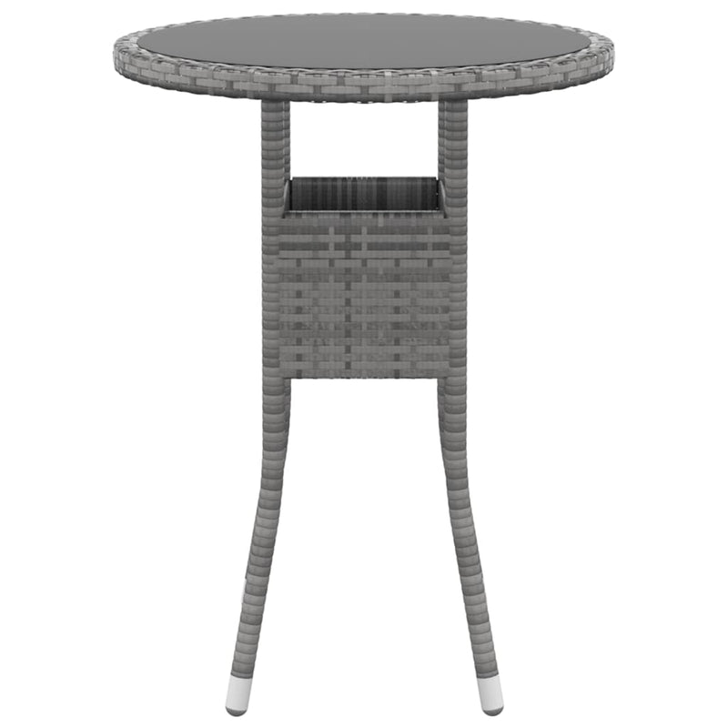 3 Piece Garden Dining Set Poly Rattan Grey