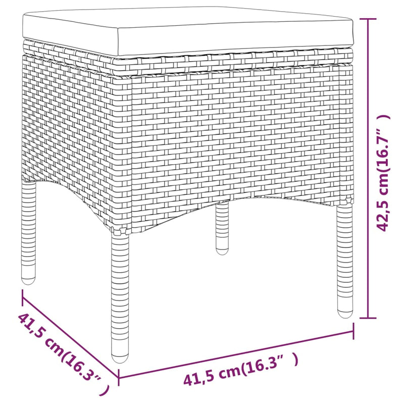 5 Piece Garden Lounge Set Poly Rattan Grey