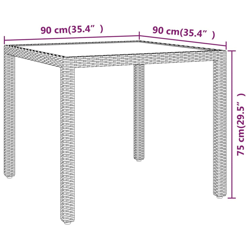 3 Piece Garden Dining Set Poly Rattan Black