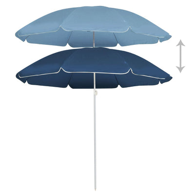 Garden Parasol with Steel Pole Blue 180 cm