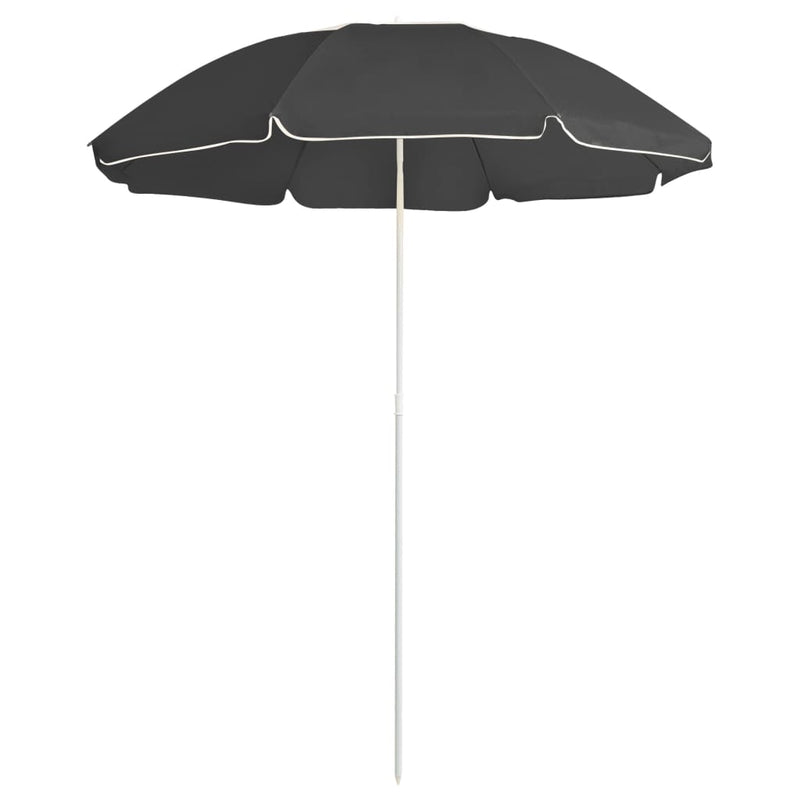 Garden Parasol with Steel Pole Anthracite 180 cm