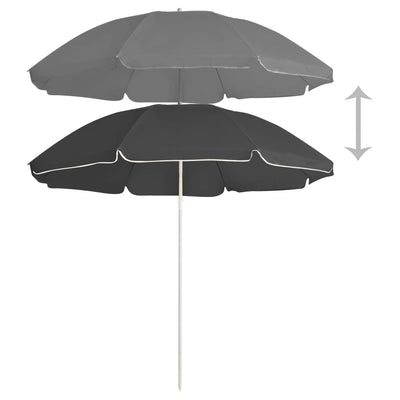 Garden Parasol with Steel Pole Anthracite 180 cm