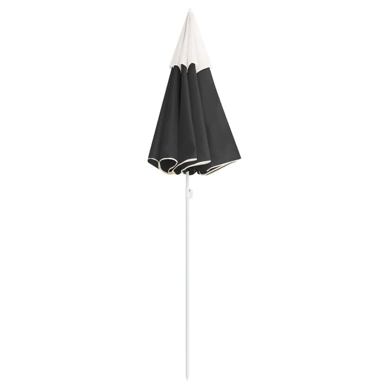 Garden Parasol with Steel Pole Anthracite 180 cm