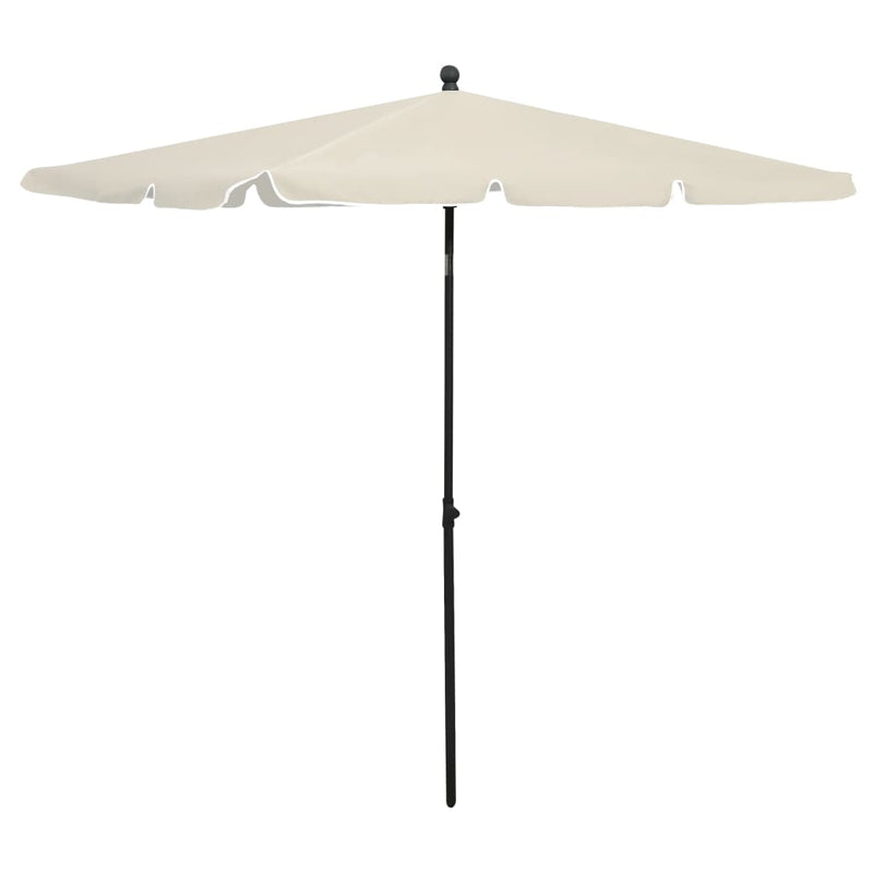 Garden Parasol with Pole 210x140 cm Sand