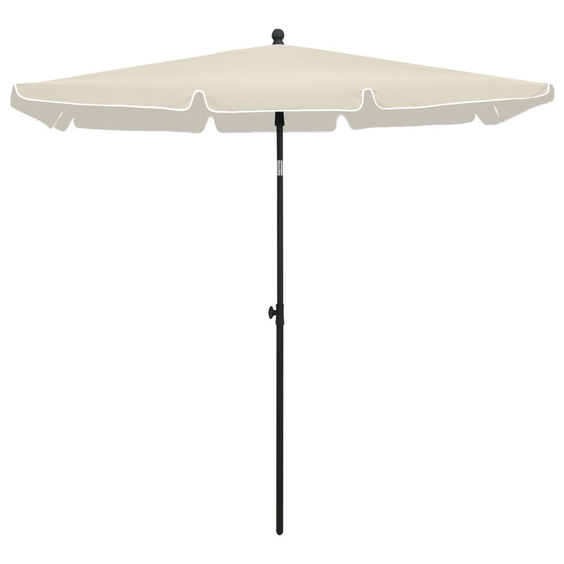 Garden Parasol with Pole 210x140 cm Sand