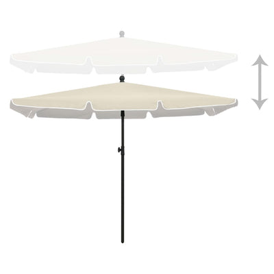 Garden Parasol with Pole 210x140 cm Sand