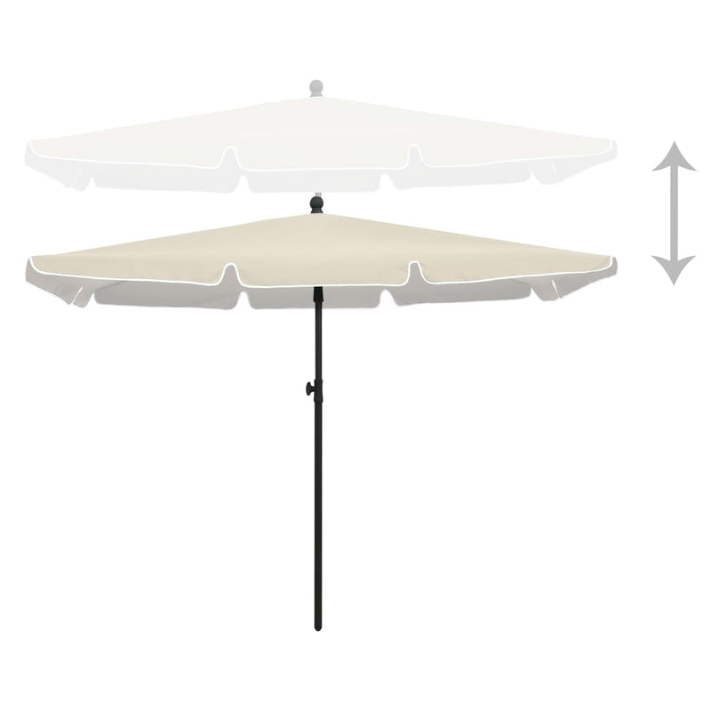 Garden Parasol with Pole 210x140 cm Sand