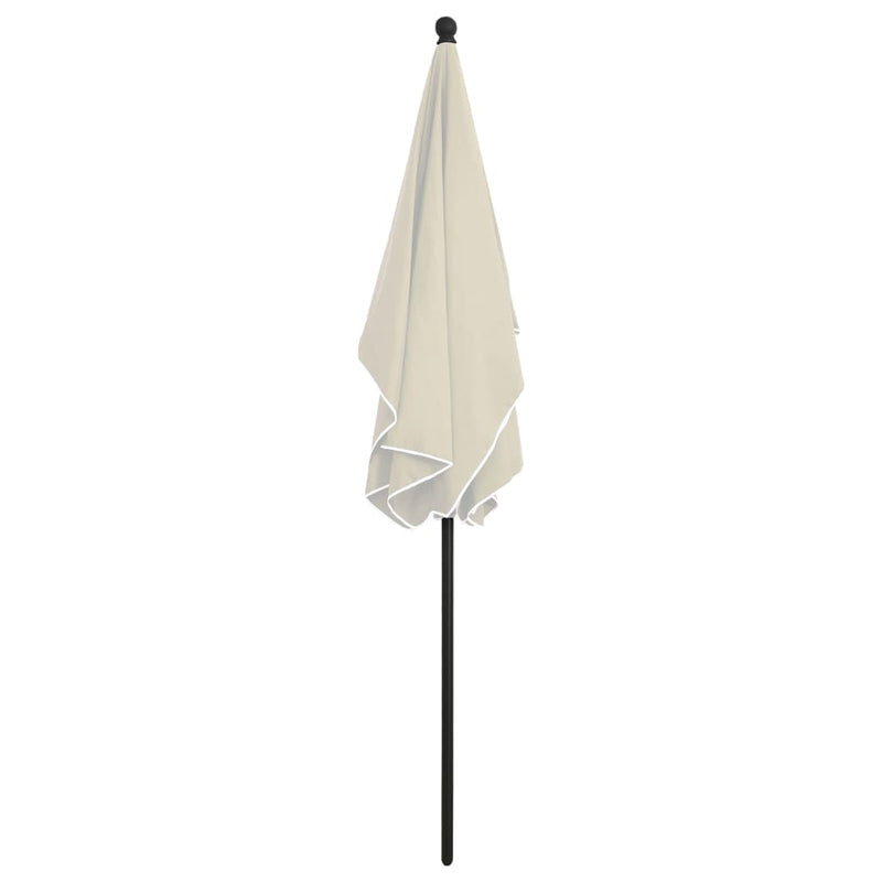 Garden Parasol with Pole 210x140 cm Sand