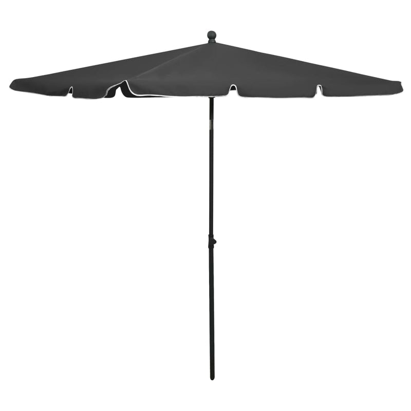 Garden Parasol with Pole 210x140 cm Anthracite