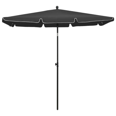 Garden Parasol with Pole 210x140 cm Anthracite