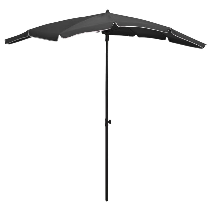 Garden Parasol with Pole 200x130 cm Anthracite