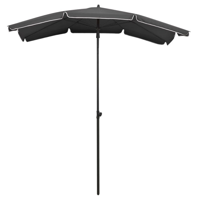 Garden Parasol with Pole 200x130 cm Anthracite